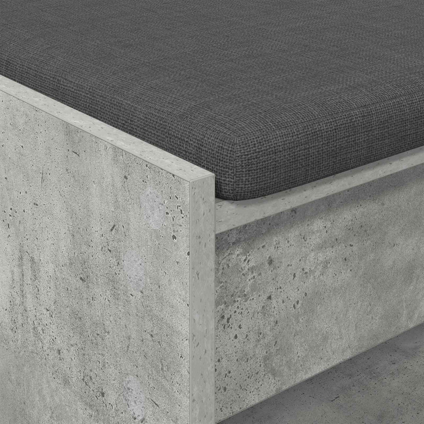 Hallbänk Betonggrå 103 x 38 x 45 cm och Tyg