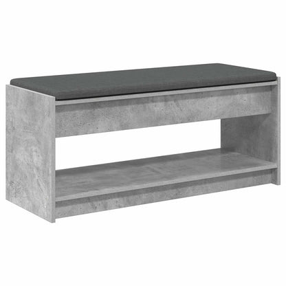 Hallbänk Betonggrå 103 x 38 x 45 cm och Tyg