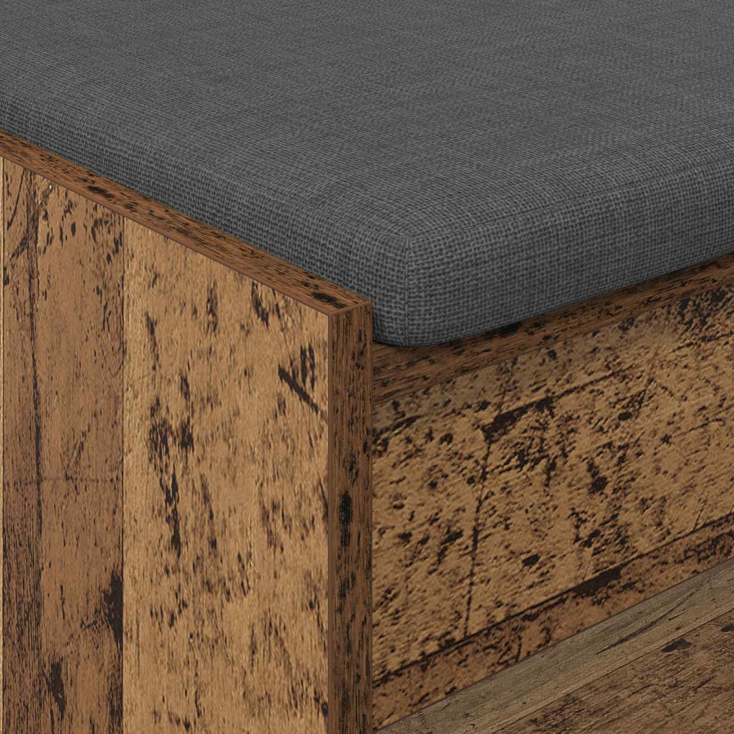 Hallbänk Gammalt Trä 103 x 38 x 45 cm och Tyg