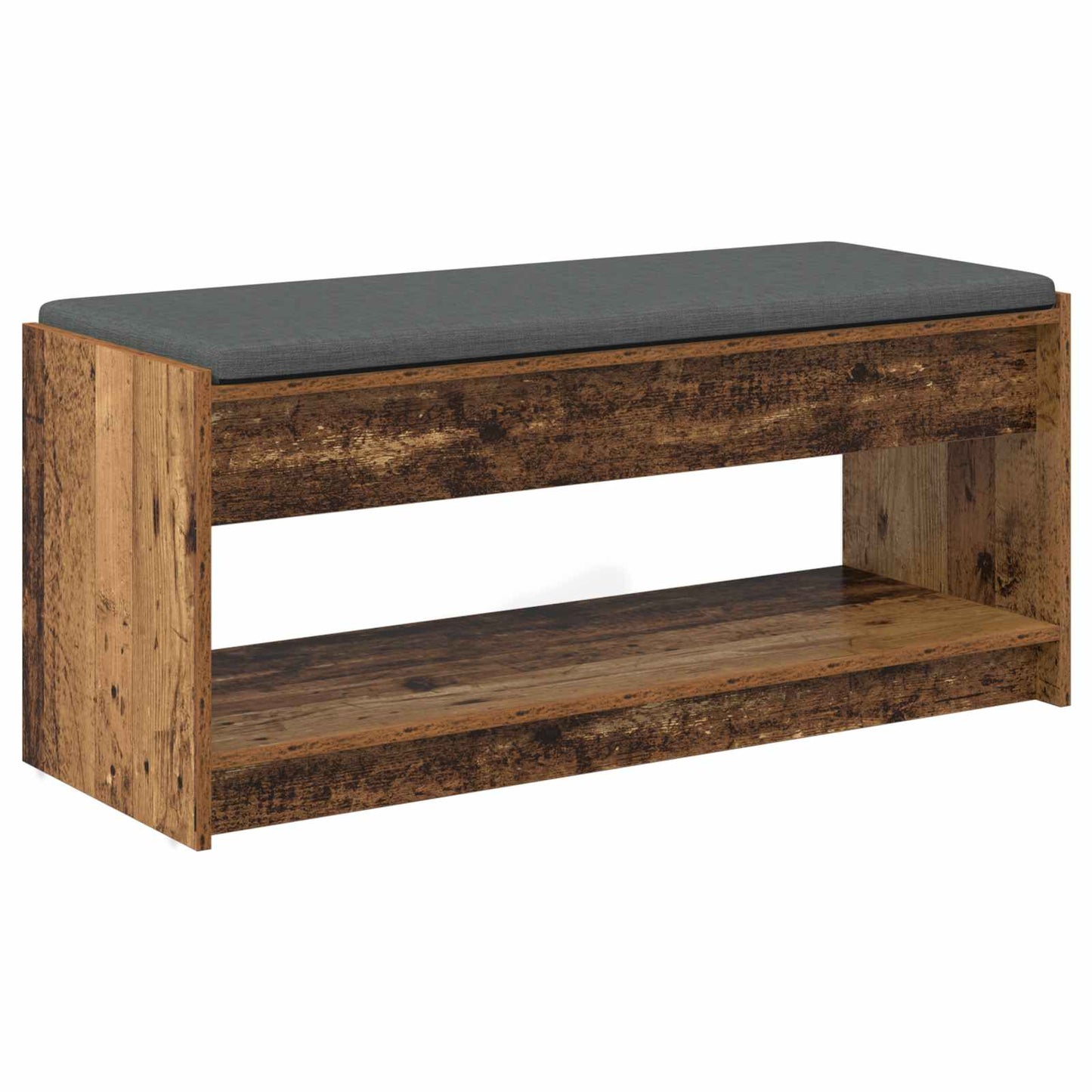 Hallbänk Gammalt Trä 103 x 38 x 45 cm och Tyg