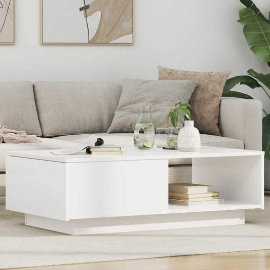 Soffbord Vit med låda 95 x 55 x 31 cm