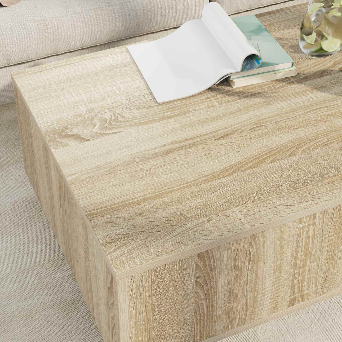 Soffbord Sonoma Ek med låda 95 x 55 x 31 cm