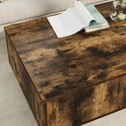 Soffbord Rökfärgad Ek med låda 95 x 55 x 31 cm