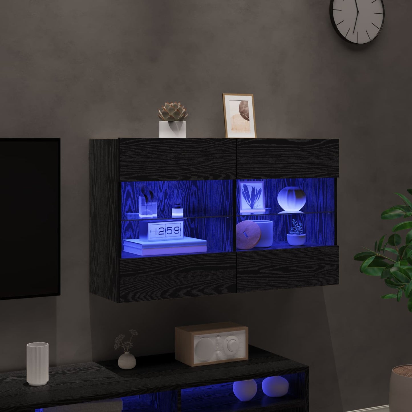 TV-Möbel Svart Ek TV Vägghylla 98,5 x 30 x 60,5 cm