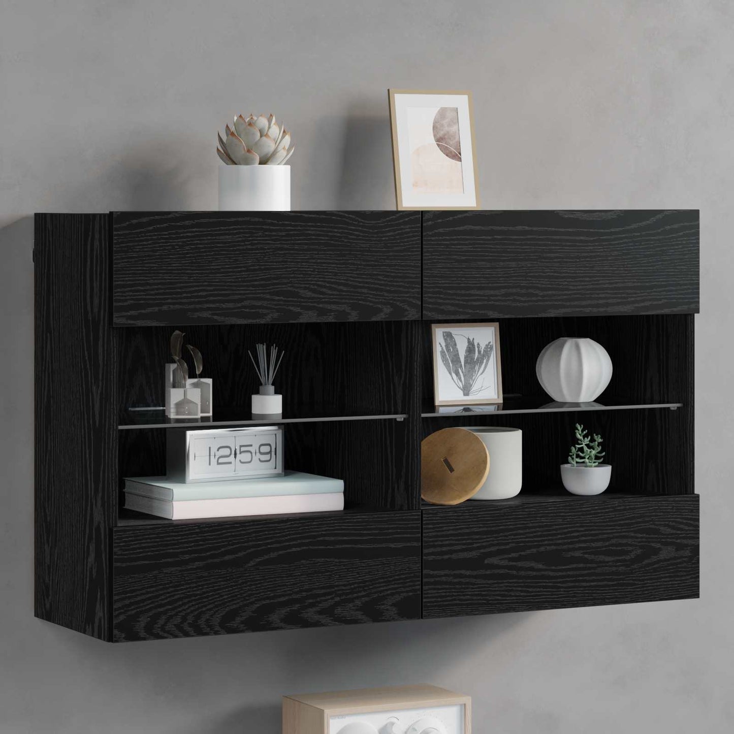 TV-Möbel Svart Ek TV Vägghylla 98,5 x 30 x 60,5 cm