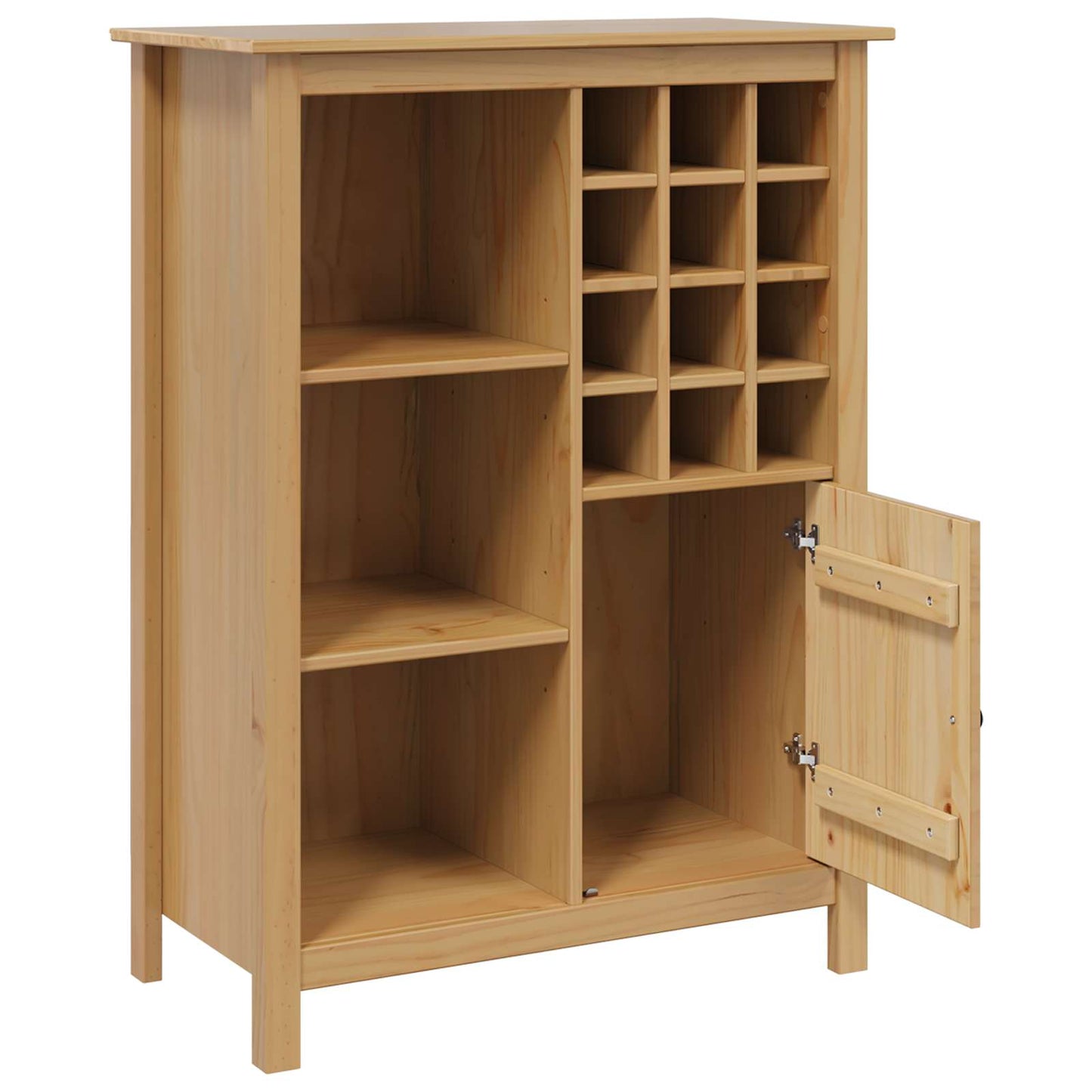 Vinskåp HILL Honung brun 79,5 x 40 x 107,5 cm Massiv furu