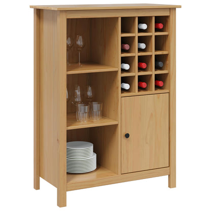 Vinskåp HILL Honung brun 79,5 x 40 x 107,5 cm Massiv furu