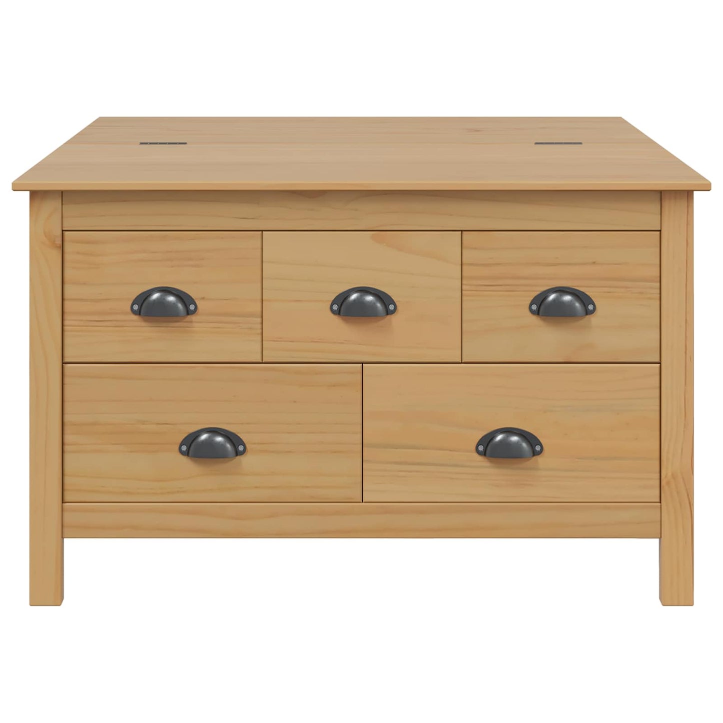 Soffbord Brun med låda Honung Brun 79,5 x 79,5 x 49 cm Massiv furu