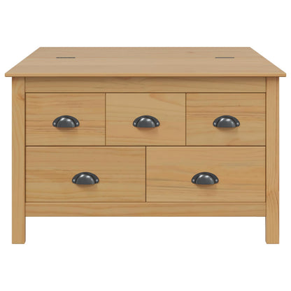 Soffbord Brun med låda Honung Brun 79,5 x 79,5 x 49 cm Massiv furu