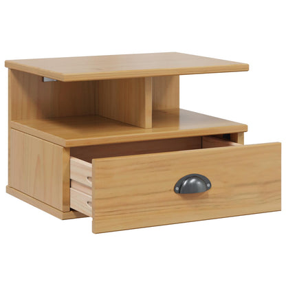 Sängbord Nattduksbord Brun med låda Honung 40 x 31 x 27 cm Massiv furu