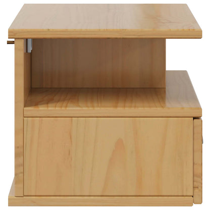 Sängbord Nattduksbord Brun med låda Honung 40 x 31 x 27 cm Massiv furu