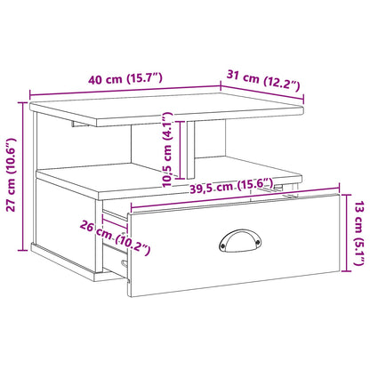 Sängbord Nattduksbord Brun med låda Honung 40 x 31 x 27 cm Massiv furu