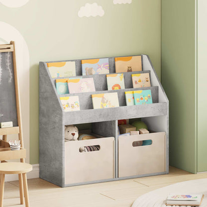 Barnbokhylla Betonggrå 72,5 x 29,5 x 69 cm
