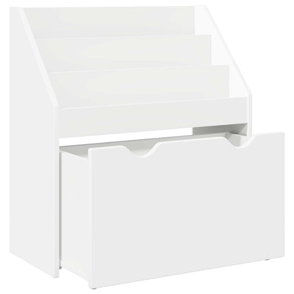 Bokhylla Vit Barnbokhylla med låda 60 x 29,5 x 69 cm
