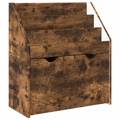 Bokhylla Rökfärgad Ek Barnbokhylla med låda 60 x 29,5 x 69 cm