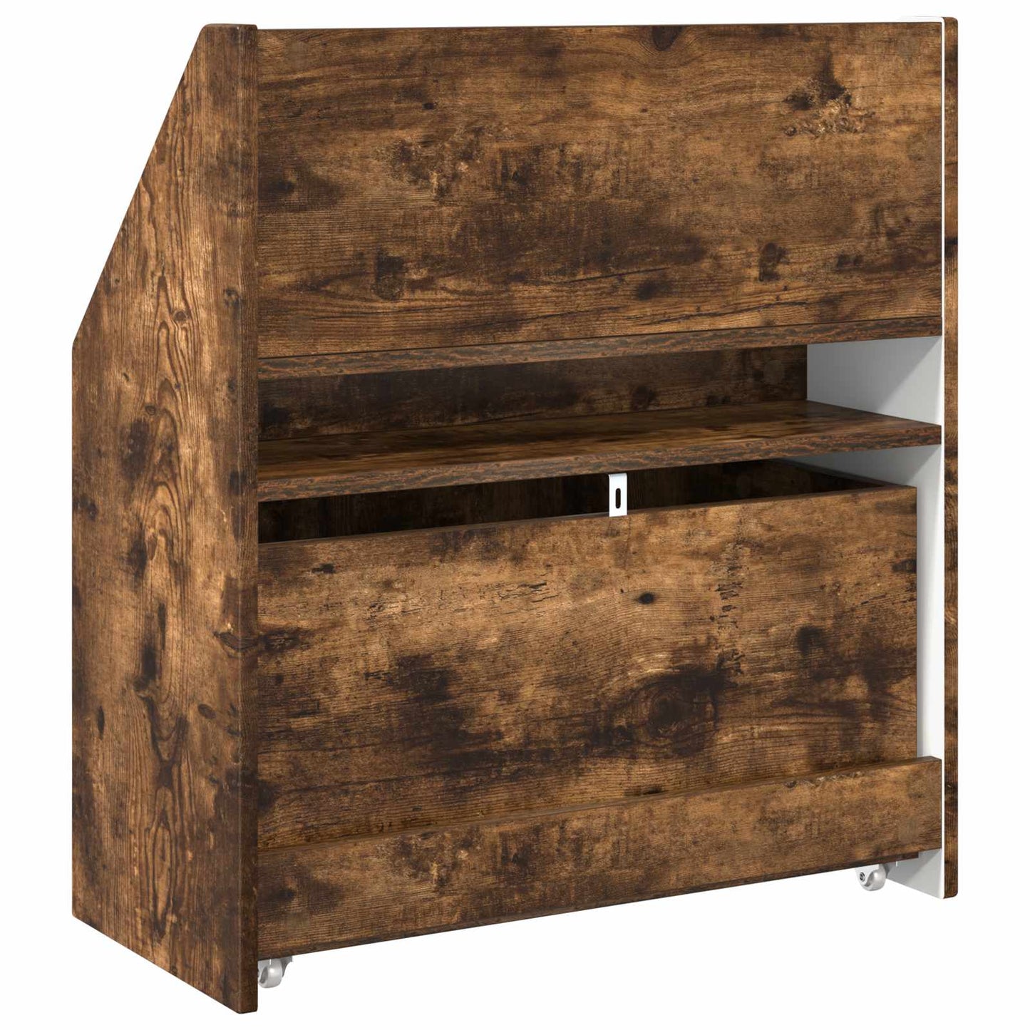 Bokhylla Rökfärgad Ek Barnbokhylla med låda 60 x 29,5 x 69 cm