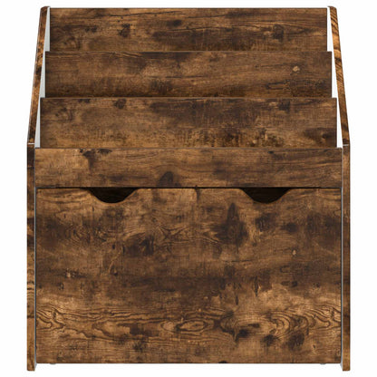 Bokhylla Rökfärgad Ek Barnbokhylla med låda 60 x 29,5 x 69 cm