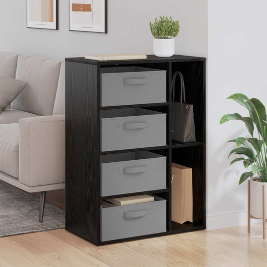 Sideboard med låda Svart Ek 60 x 33,5 x 84 cm