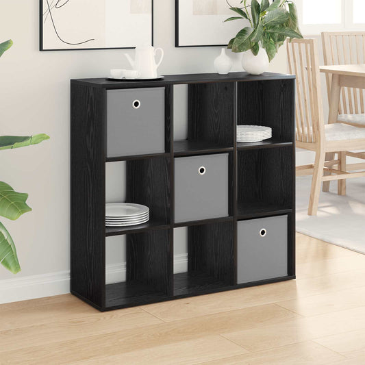 Sideboard med låda Svart Ek 88,5 x 29 x 84,5 cm