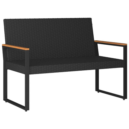 Utomhusbänk Svart och krämvit 107 x 61 x 80 cm konstrotting