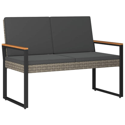 Utomhusbänk Grå och mörkgrå 107 x 61 x 80 cm konstrotting