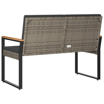Utomhusbänk Grå och mörkgrå 107 x 61 x 80 cm konstrotting