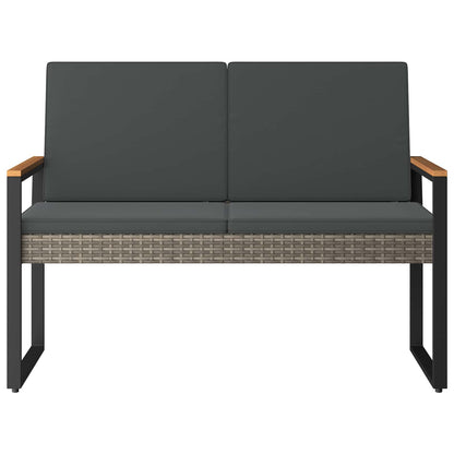 Utomhusbänk Grå och mörkgrå 107 x 61 x 80 cm konstrotting
