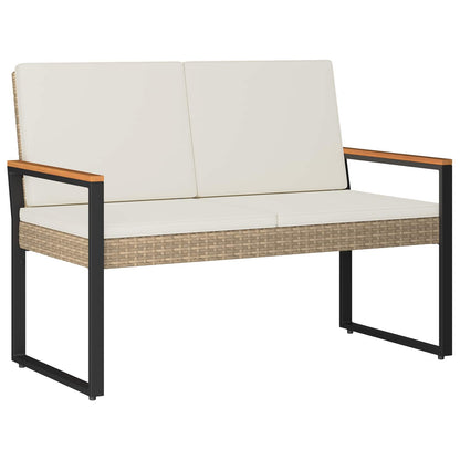 Utomhusbänk Beige och krämvit 107 x 61 x 80 cm konstrotting