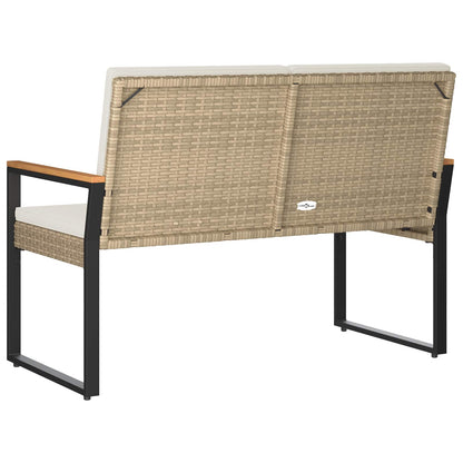 Utomhusbänk Beige och krämvit 107 x 61 x 80 cm konstrotting