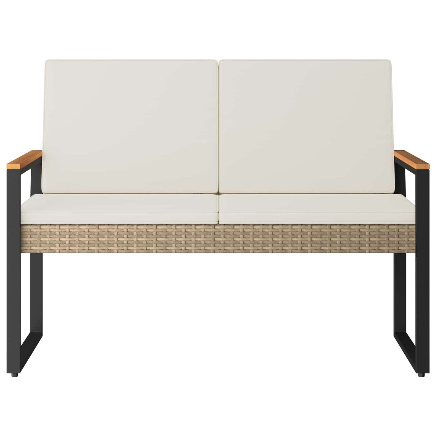 Utomhusbänk Beige och krämvit 107 x 61 x 80 cm konstrotting