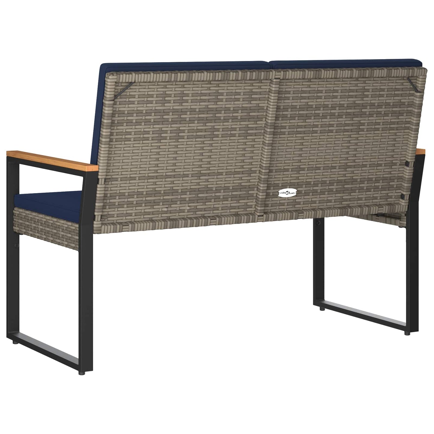Utomhusbänk Grå och Marinblå 107 x 61 x 80 cm konstrotting