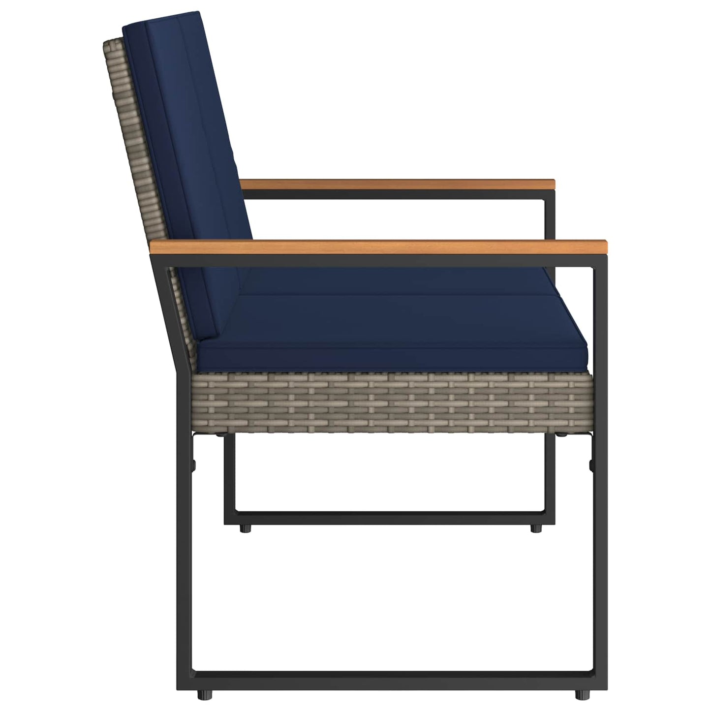 Utomhusbänk Grå och Marinblå 107 x 61 x 80 cm konstrotting
