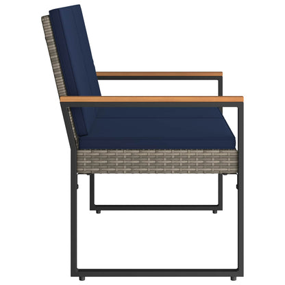 Utomhusbänk Grå och Marinblå 107 x 61 x 80 cm konstrotting
