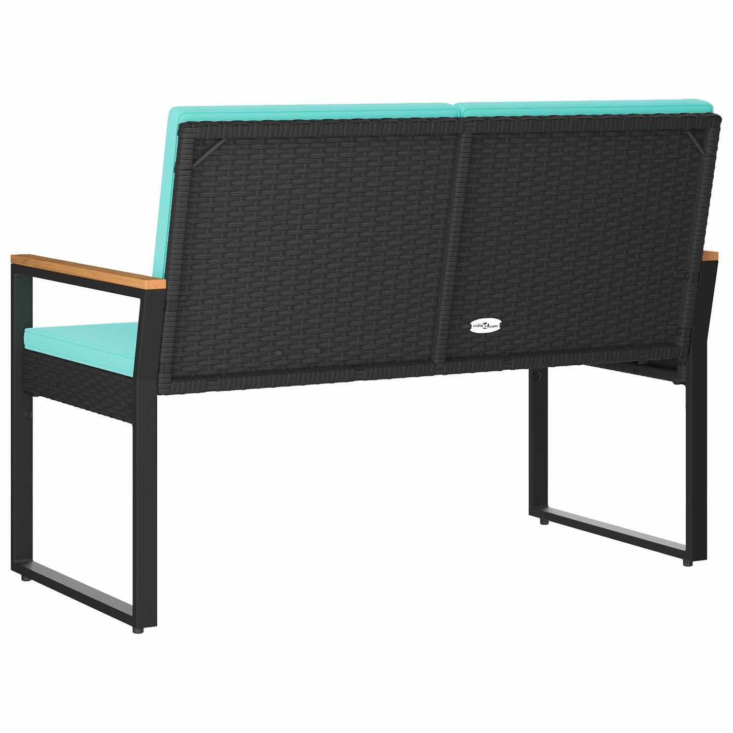 Utomhusbänk Svart och turkos 107 x 61 x 80 cm konstrotting