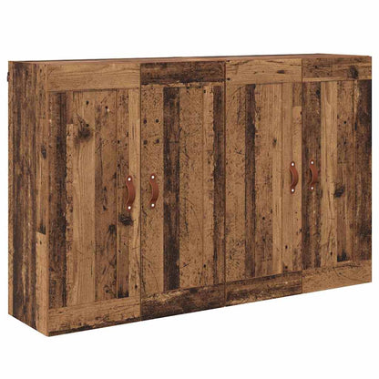Väggmonterat skåp 2 pcs Gammalt trä 69,5 x 34 x 90 cm