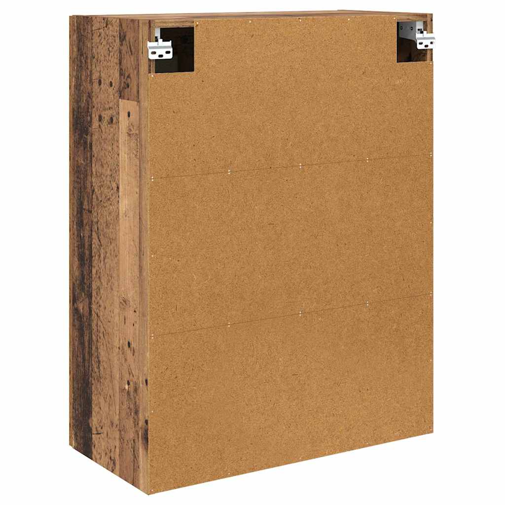 Väggmonterat skåp 2 pcs Gammalt trä 69,5 x 34 x 90 cm