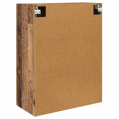 Väggmonterat skåp 2 pcs Gammalt trä 69,5 x 34 x 90 cm