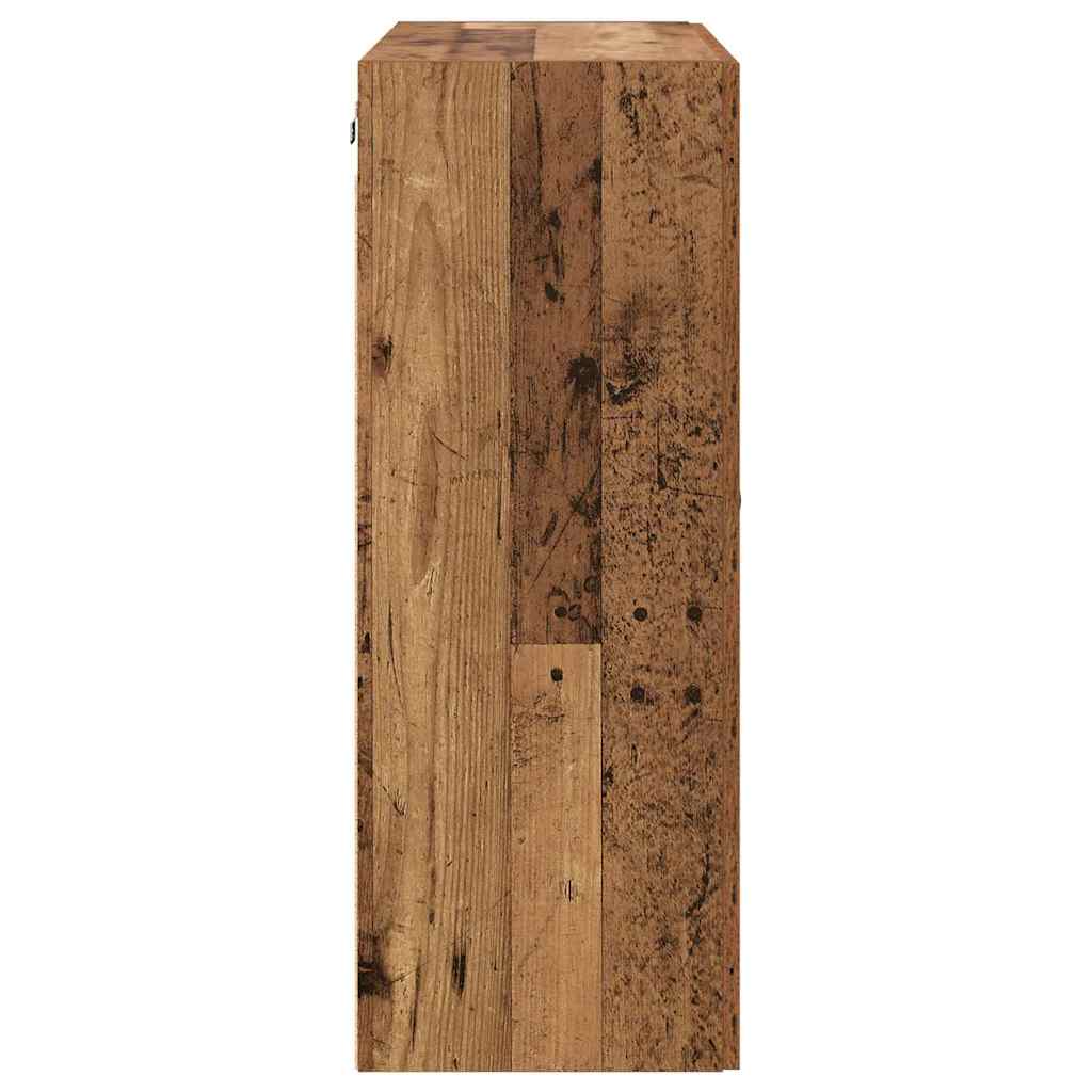 Väggmonterat skåp 2 pcs Gammalt trä 69,5 x 34 x 90 cm