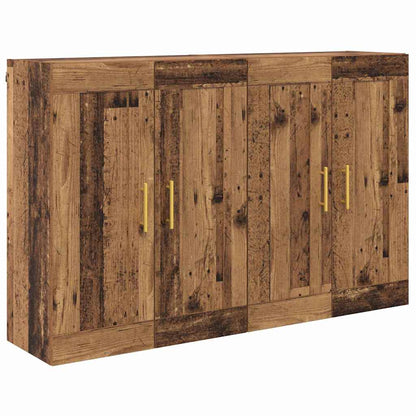 Väggmonterat skåp 2 pcs Gammalt trä 69,5 x 34 x 90 cm