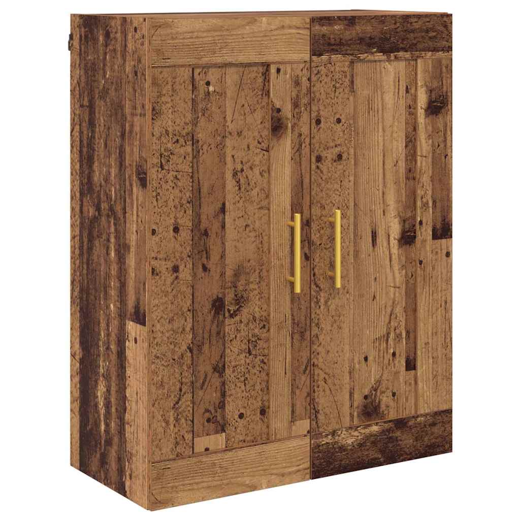 Väggmonterat skåp 2 pcs Gammalt trä 69,5 x 34 x 90 cm