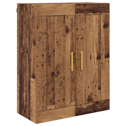 Väggmonterat skåp 2 pcs Gammalt trä 69,5 x 34 x 90 cm