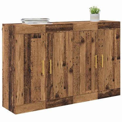 Väggmonterat skåp 2 pcs Gammalt trä 69,5 x 34 x 90 cm