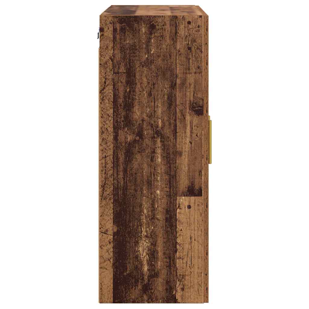 Väggmonterat skåp 2 pcs Gammalt trä 69,5 x 34 x 90 cm