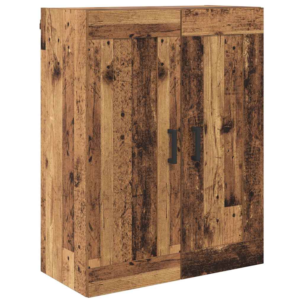 Väggmonterat skåp 2 pcs Gammalt trä 69,5 x 34 x 90 cm