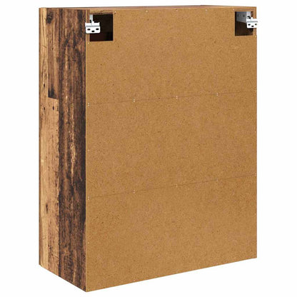 Väggmonterat skåp 2 pcs Gammalt trä 69,5 x 34 x 90 cm