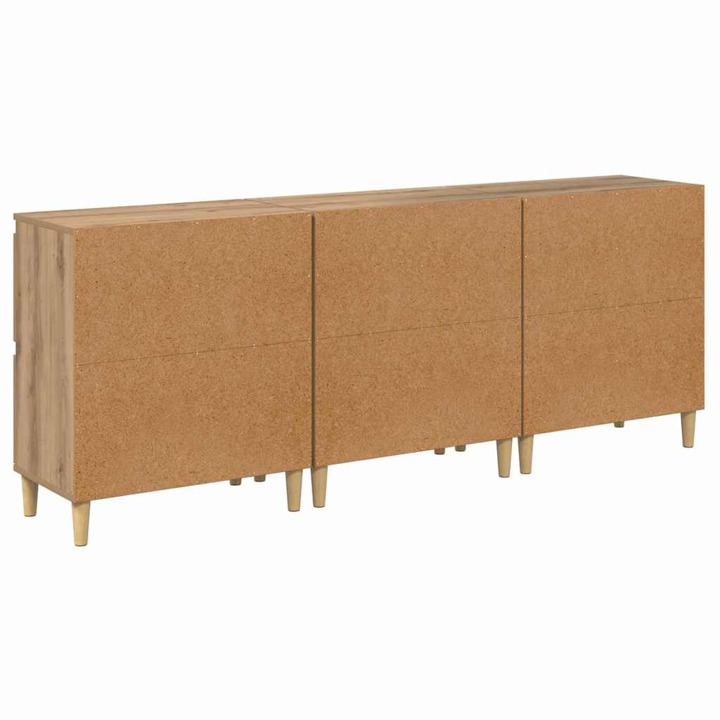 Skåp 3 pcs Artisan Ek 60 x 35 x 70 cm Konstruerat trä