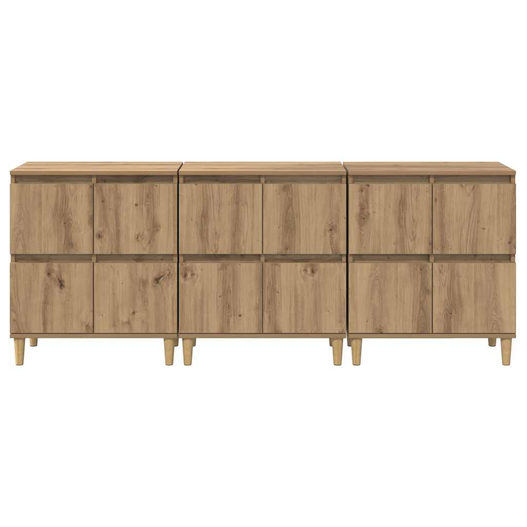 Skåp 3 pcs Artisan Ek 60 x 35 x 70 cm Konstruerat trä