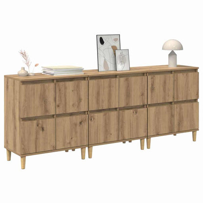 Skåp 3 pcs Artisan Ek 60 x 35 x 70 cm Konstruerat trä