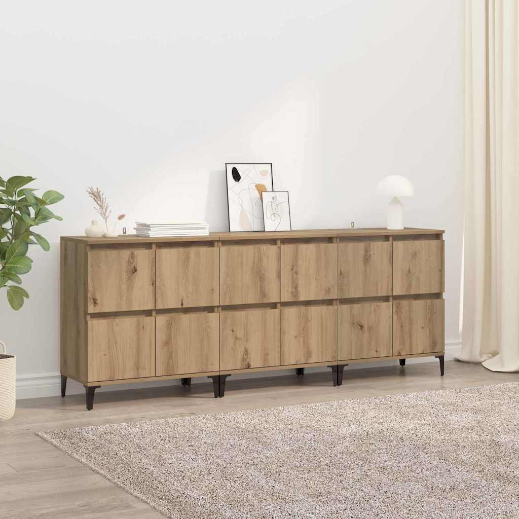 Skåp 3 pcs Artisan Ek 60 x 35 x 70 cm Konstruerat trä