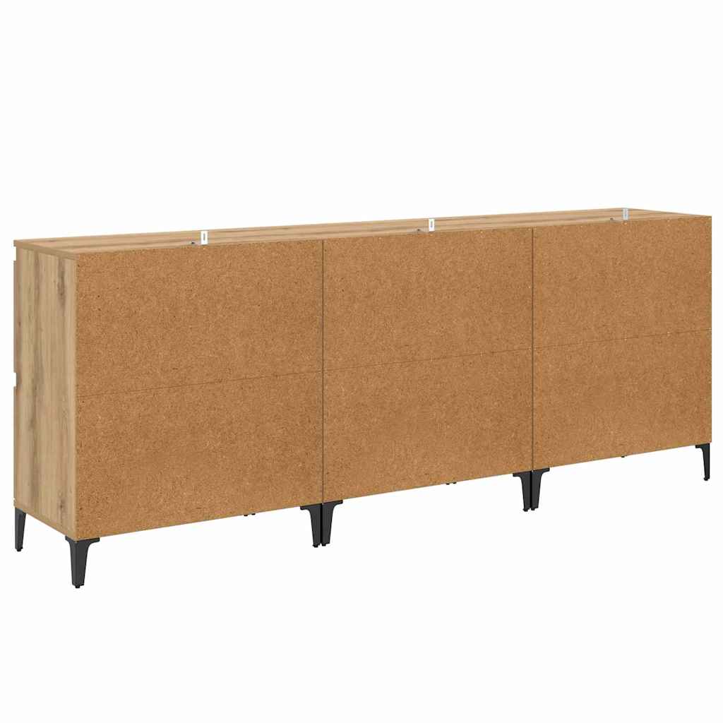 Skåp 3 pcs Artisan Ek 60 x 35 x 70 cm Konstruerat trä
